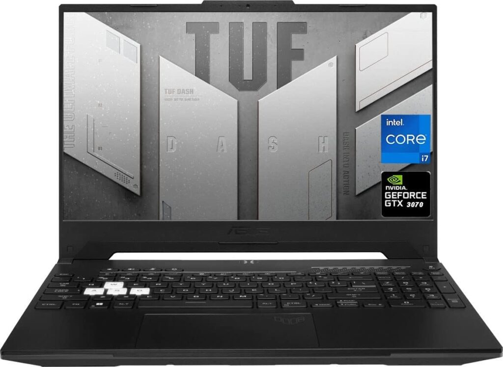 ASUS TUF Dash Gaming Laptop, 15.6 FHD 144Hz Display, Intel Core i7-12650H, NVIDIA GeForce RTX 3070 GPU, 16GB DDR5 RAM, 1TB NVMe SSD, Wi-Fi 6, Black, Windows 11 Home : Electronics