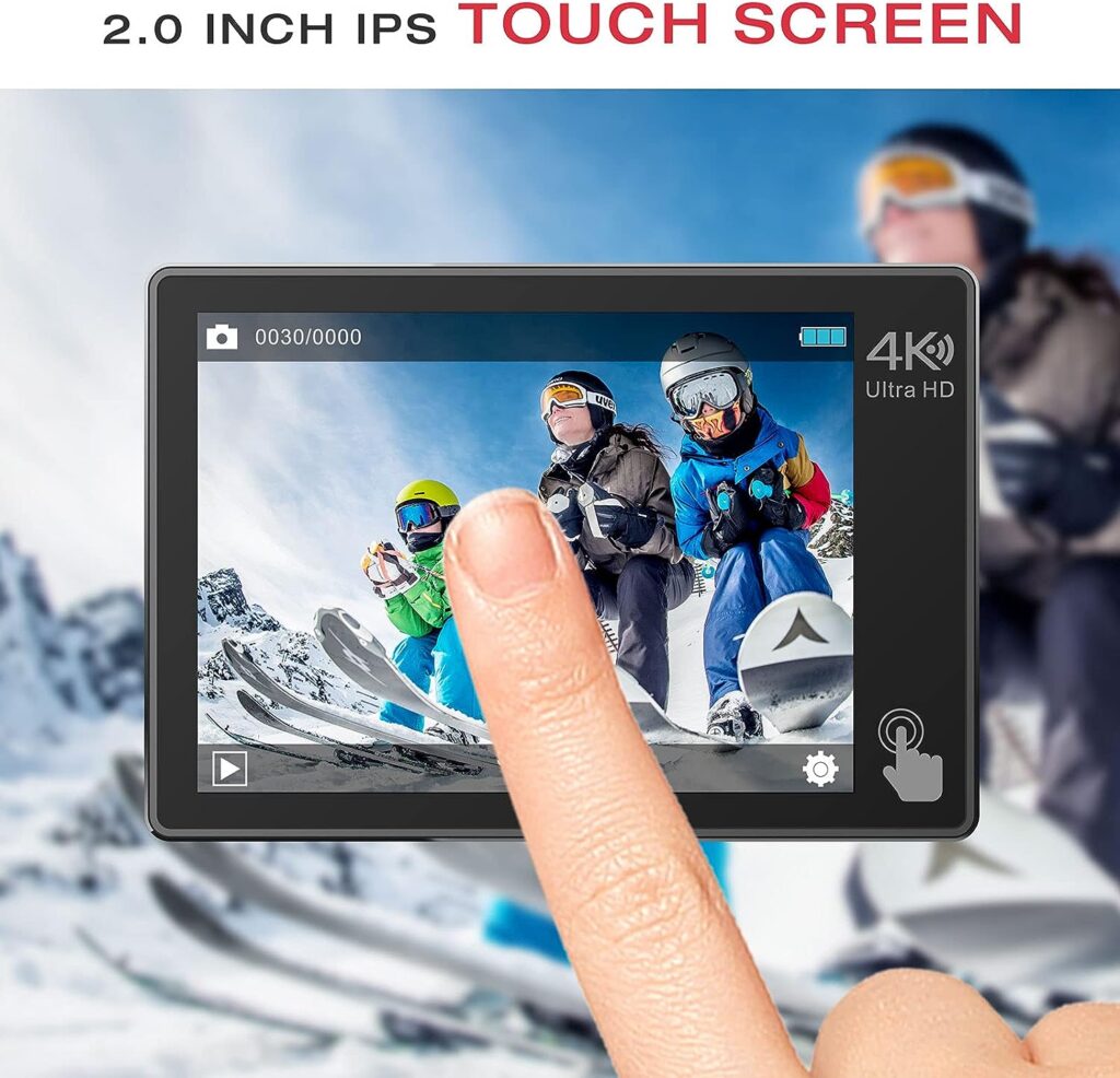 CAMWORLD Waterproof Action Camera 4k Underwater Camera,IPS Touch Screens,Anti- Shaking EIS,170° Wide Angle,20MP Photos,131FT Waterproof Sport Cameras with WiFi  Remote Control