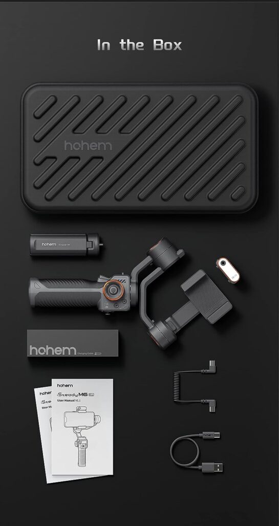 Hohem iSteady M6 Kit Smartphone Gimbal Stabilizer 3-Axis with Magnetic Fill Light/AI Tracking Sensor for iPhone Android with 0.91-inch OLED Display Max Payload 400g 2023 Upgraded