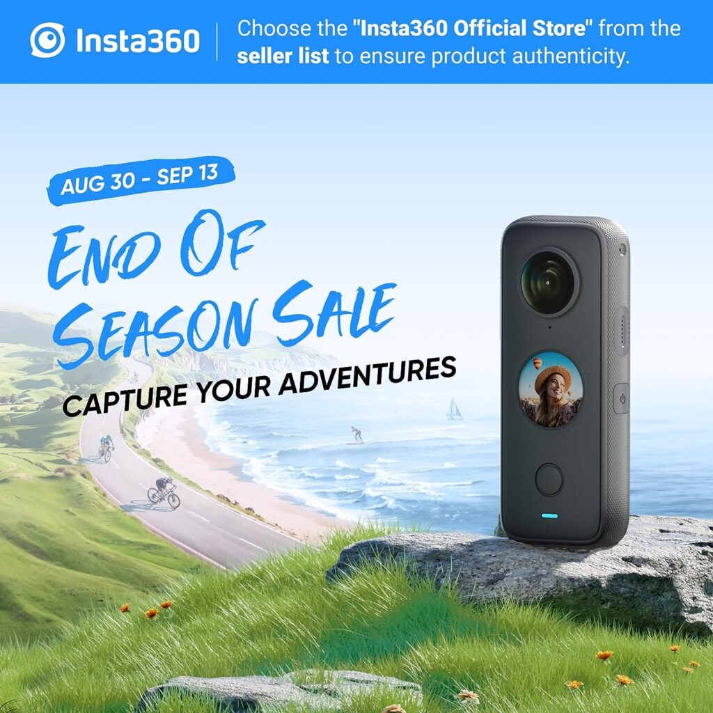 Insta360 ONE X2 360 Degree Waterproof Action Camera, 5.7K 360, Stabilization, Touch Screen, AI Editing, Live Streaming, Webcam - Vlog Kit