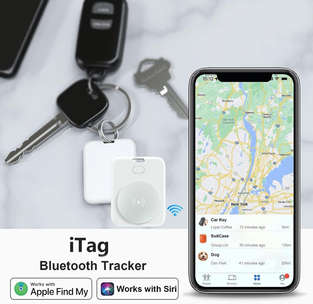 Key Finder 1 Pack, Key Locator Bluetooth Tracker with Loud Beep Sound, Smart Wallet Bag Luggage Tracker Tag for Find My App (iOS Only), 120 Feet Remote Control Anti-Lost Tracker Item Remote Finder