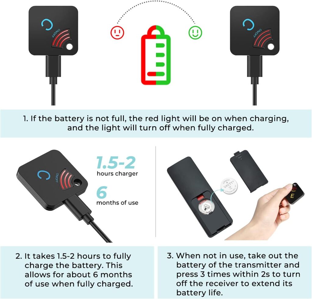 Key Finder, Esky 100dB Wireless Rechargeable RF Remote Finder with 197ft Working Range, 1 Transmitter and 5 Receivers Key Locator for Finding TV Remote, Keys, Pet, Ideal for Elder and Forgetful People