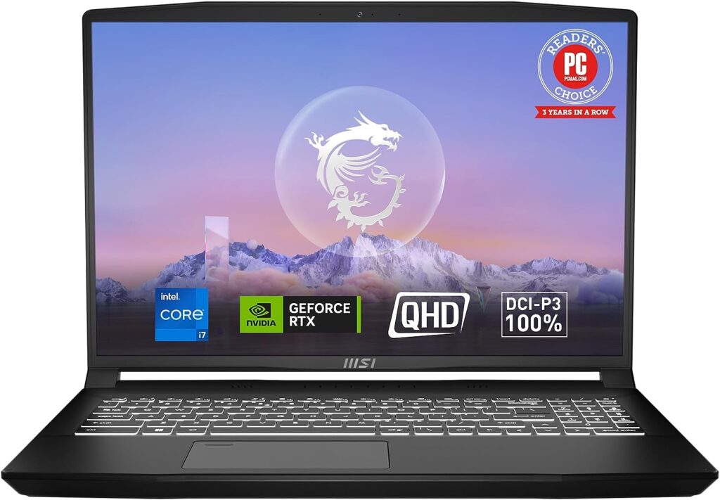 MSI Creator M16 16 60Hz QHD+ Content Creation Laptop: 13th Gen Intel Core i7, RTX 4060, 32GB DDR5, 1TB NVMe SSD, 180-Degree Lay-Flat, USB 3.2 Type C, HDMI, Win 11 Home: Black B13VF-453US