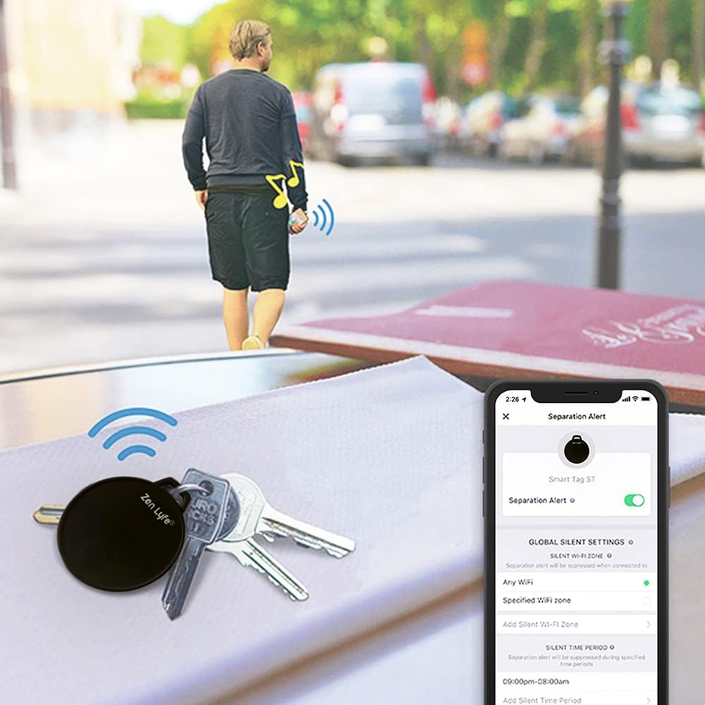 SwiftFinder Keys Finder, Bluetooth Tracker and Item Locator for Keys, Bags, Wallets, Luggage, Pet and More; Water Resistance with 6 Months Replaceable Battery