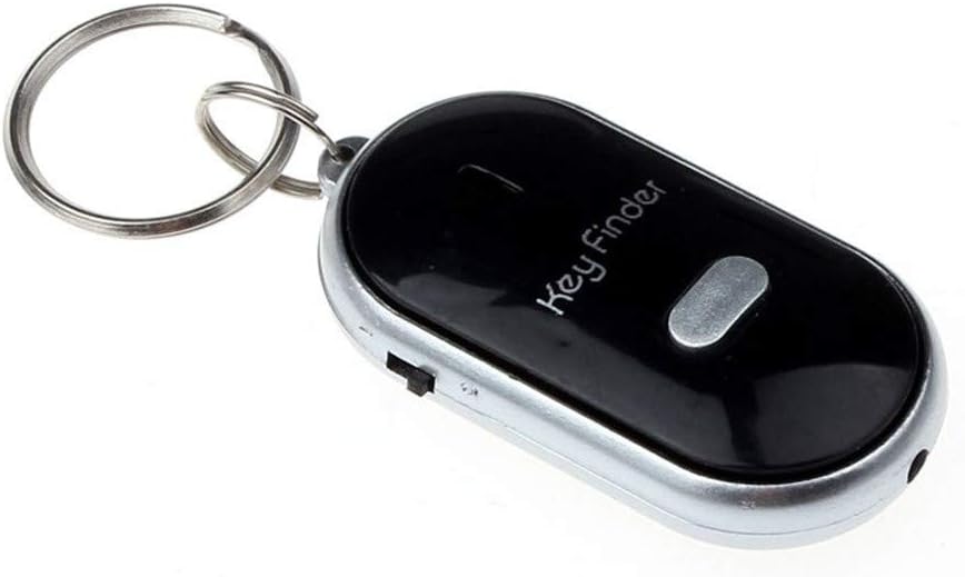 Mllkcao 1PC LED Light Torch Remote Sound Control Lost Key Finder Locator, Keychain Whistle Item Locator Suitable for Seniors Key Locator Device, Black