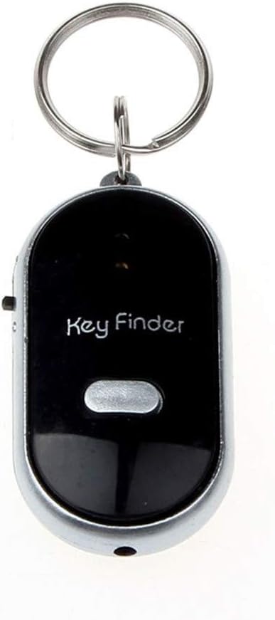 Mllkcao 1PC LED Light Torch Remote Sound Control Lost Key Finder Locator, Keychain Whistle Item Locator Suitable for Seniors Key Locator Device, Black