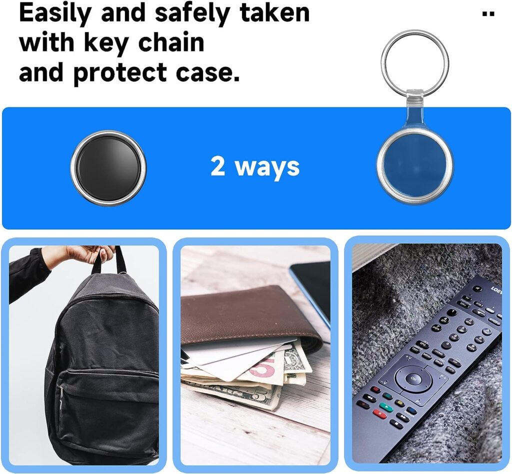 Smart Bluetooth Key Finder - 1 Pack Black, Item Finder with Protective Case and Key Chain, for Wallet, Car Keys, Pet Collars