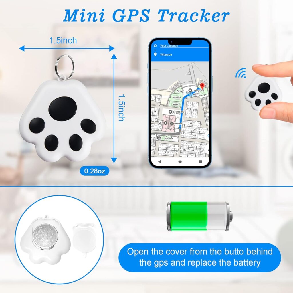 2023 Upgrade Key Finder Item Locator,Dog GPS Tracking Bluetooth Mobile Smart Device,Portable Anti-Lost Alarm Reminder Device for Wallet/Kid/Pet/Luggage(4Pcs)