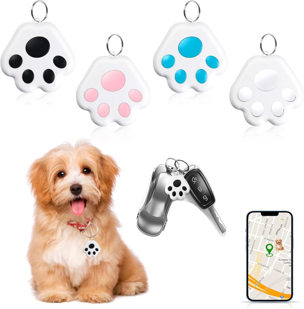 2023 Upgrade Key Finder Item Locator,Dog GPS Tracking Bluetooth Mobile Smart Device,Portable Anti-Lost Alarm Reminder Device for Wallet/Kid/Pet/Luggage(4Pcs)