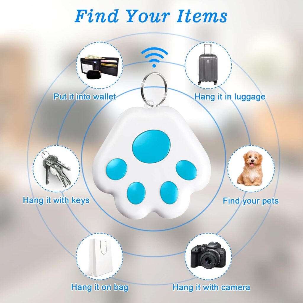 2023 Upgrade Key Finder Item Locator,Dog GPS Tracking Bluetooth Mobile Smart Device,Portable Anti-Lost Alarm Reminder Device for Wallet/Kid/Pet/Luggage(4Pcs)