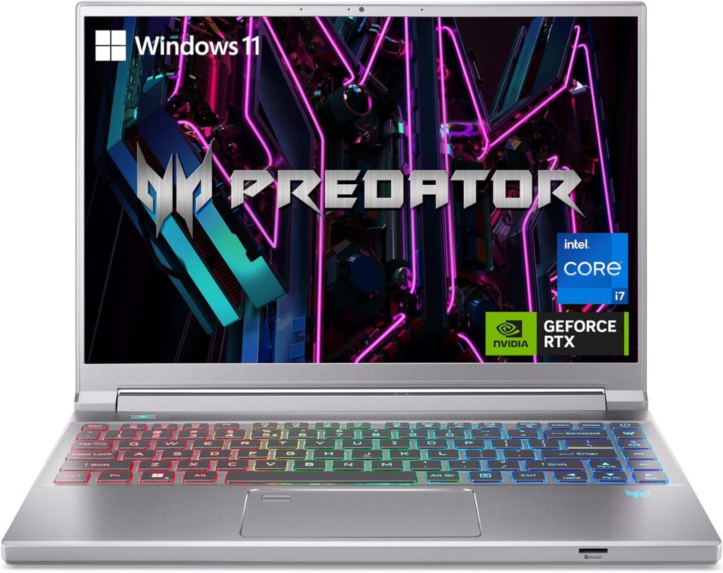 Acer Predator Triton 14 Gaming/Creator Laptop | 13th Gen Intel i7-13700H | NVIDIA GeForce RTX 4050 | 14 WUXGA 165Hz G-SYNC Display | 16GB LPDDR5 | 512GB PCIe Gen 4 SSD | Killer WiFi 6E | PT14-51-78B4