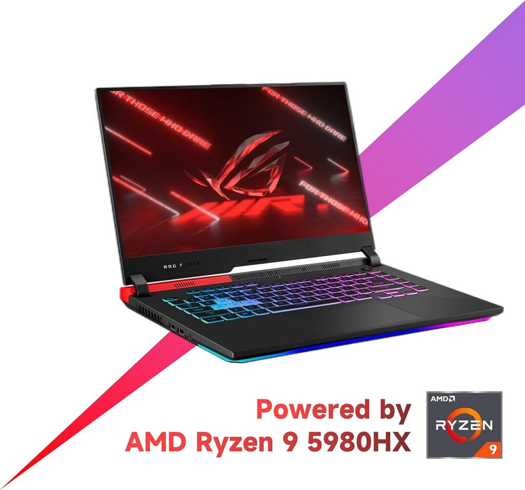 ASUS ROG Strix G15 Gaming Laptop Advantage Edition, 15.6 165Hz QHD (2560 x 1440), 8 Cores AMD Ryzen 9 5980HX, Radeon RX 6800M, RGB Backlit Keyboard, WiFi 6, IR Sensor, 16GB RAM, 512GB PCIe SSD