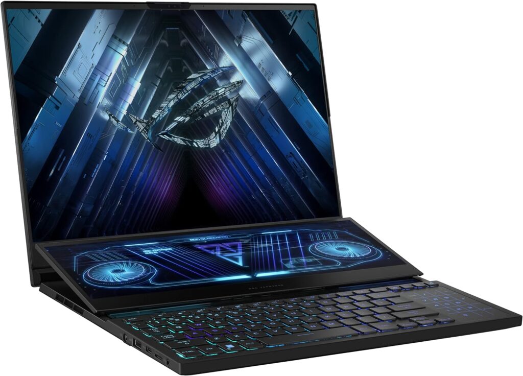 ASUS ROG Zephyrus Duo 16 (2022) Gaming Laptop, 16” Mini LED 240Hz/3ms, QHD 16:10 Display, 100% DCI-P3, NVIDIA GeForce RTX 4080, AMD Ryzen 9 7945HX, 32GB DDR5, 1TB SSD, Windows 11 Pro, GX650PZ-XS96