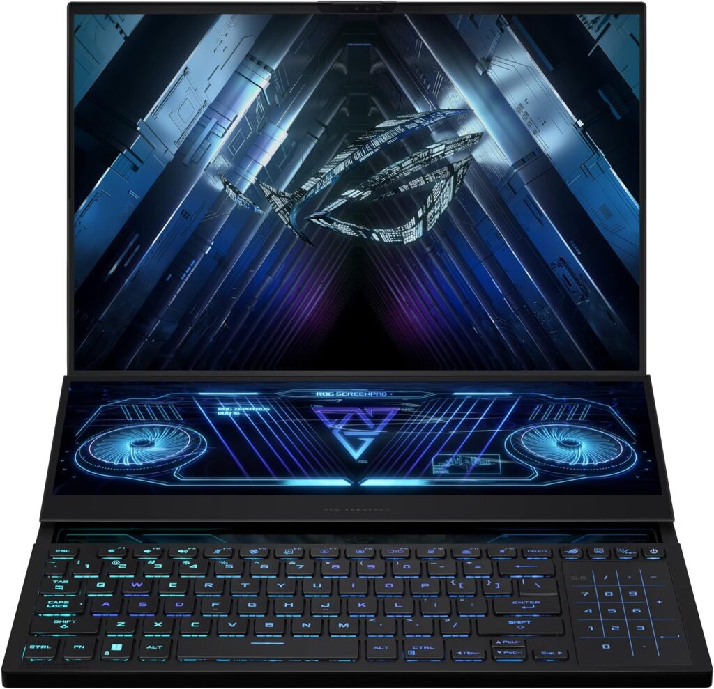 ASUS ROG Zephyrus Duo 16 (2022) Gaming Laptop, 16” Mini LED 240Hz/3ms, QHD 16:10 Display, 100% DCI-P3, NVIDIA GeForce RTX 4080, AMD Ryzen 9 7945HX, 32GB DDR5, 1TB SSD, Windows 11 Pro, GX650PZ-XS96