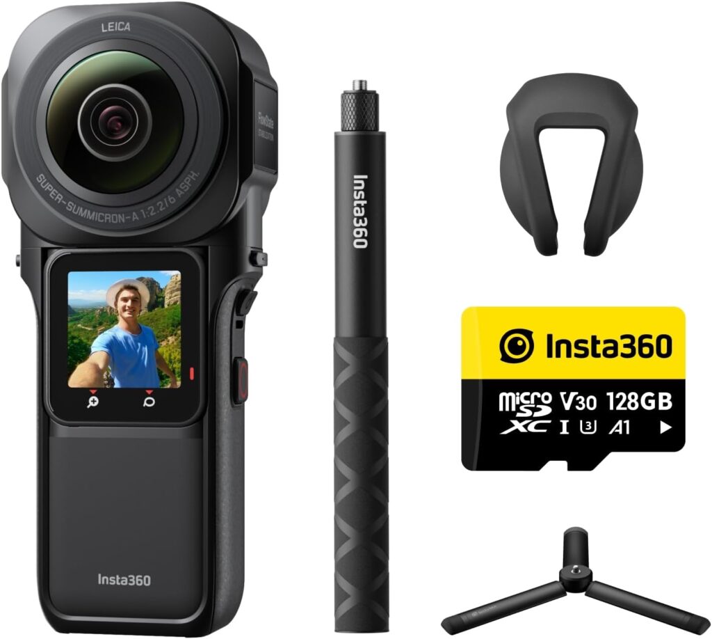 Insta360 ONE RS 1-Inch 360 Edition - 6K 360 Camera with Dual 1-Inch Sensors, Co-Engineered with Leica, 21MP Photo, FlowState Stabilization, Superb Low Light - Outdoor Kit