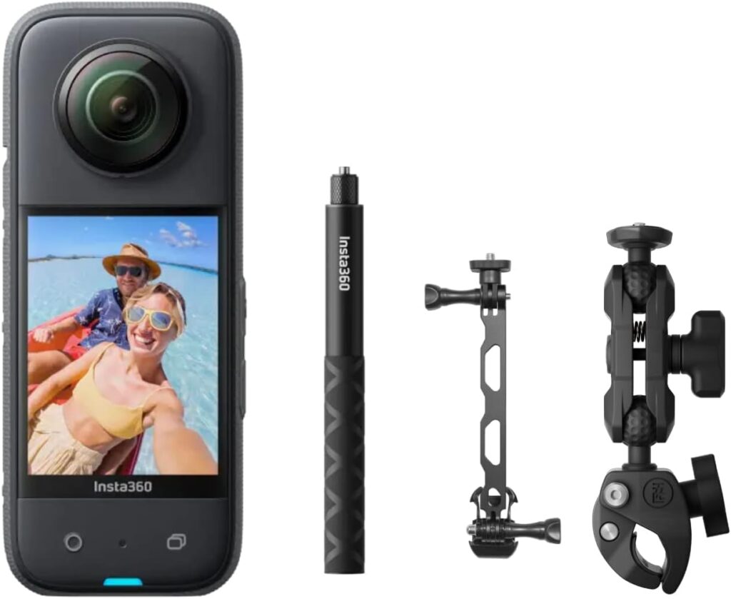 Insta360 X3 + Motorcycle Accesory Bundle + 114cm Selfie Stick