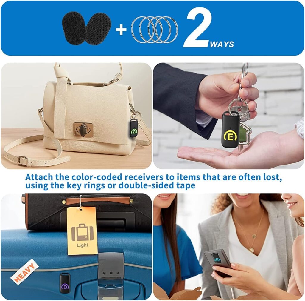 Key Finder with Thinner Receivers  Advanced Fabric Remote, SIMJAR 80dB+ RF Item Locator with 131ft Working Range, 1 RF Transmitter  8 Receivers : Electronics