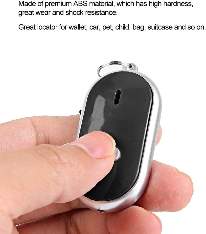 Key Locator, Whistle Key Finder Item Locator Key Chain Locator Voice Control Anti lost Device for Phone Key Chain Wallet Luggage(black)