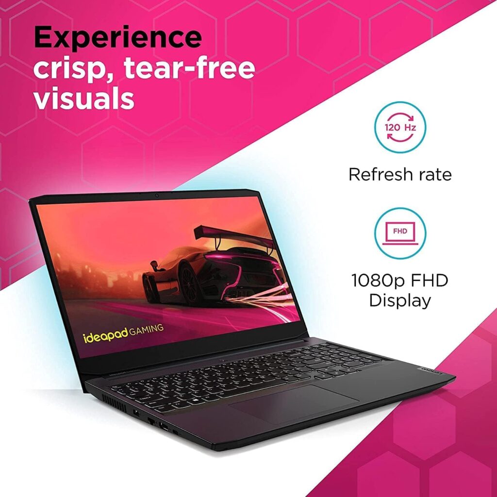 Lenovo IdeaPad Gaming 3 15.6 FHD 120Hz Gaming Laptop, AMD Ryzen 5-5600H, 32GB RAM 1TB SSD, RTX 3050 Ti 4GB GDDR6, Backlit Keyboard, Bluetooth, Webcam, WiFi, Windows 11, Shadow Black