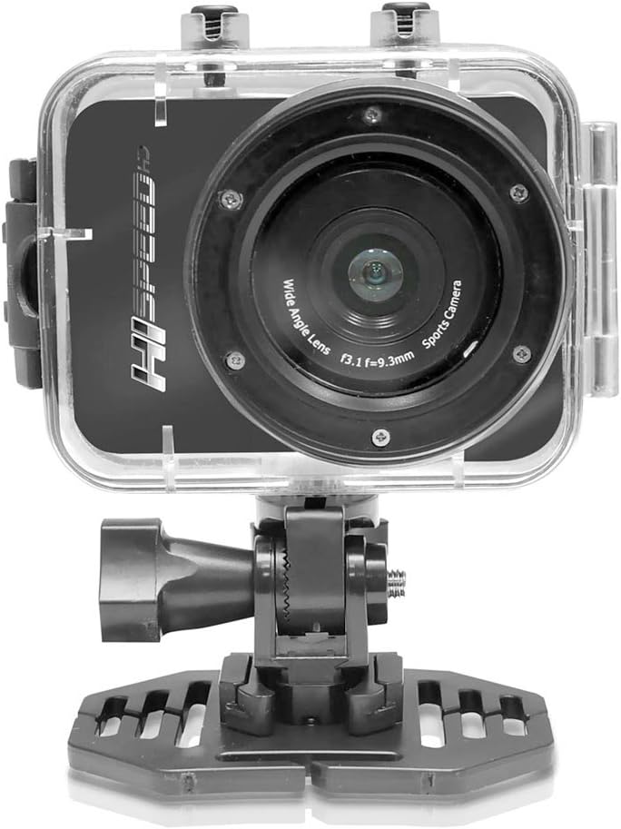 Pyle Hi Speed Sports Action Camera - HD 1080P Mini Camcorder w/ 12 MP Cam, 2.4 Touch Screen USB SD Card HDMI, Battery - Waterproof Case, USB Cable, Wireless Remote Control, Mount PSCHD60BK (Black)