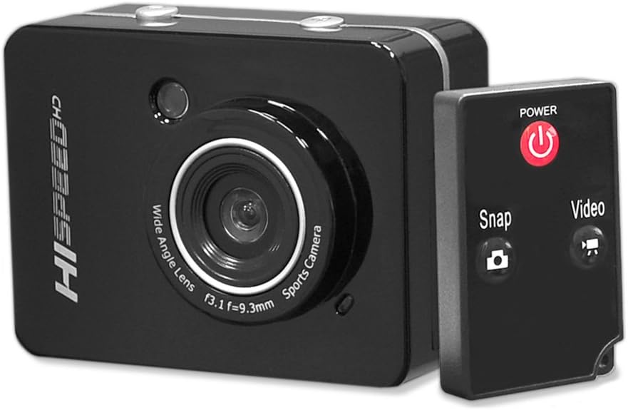 Pyle Hi Speed Sports Action Camera - HD 1080P Mini Camcorder w/ 12 MP Cam, 2.4 Touch Screen USB SD Card HDMI, Battery - Waterproof Case, USB Cable, Wireless Remote Control, Mount PSCHD60BK (Black)